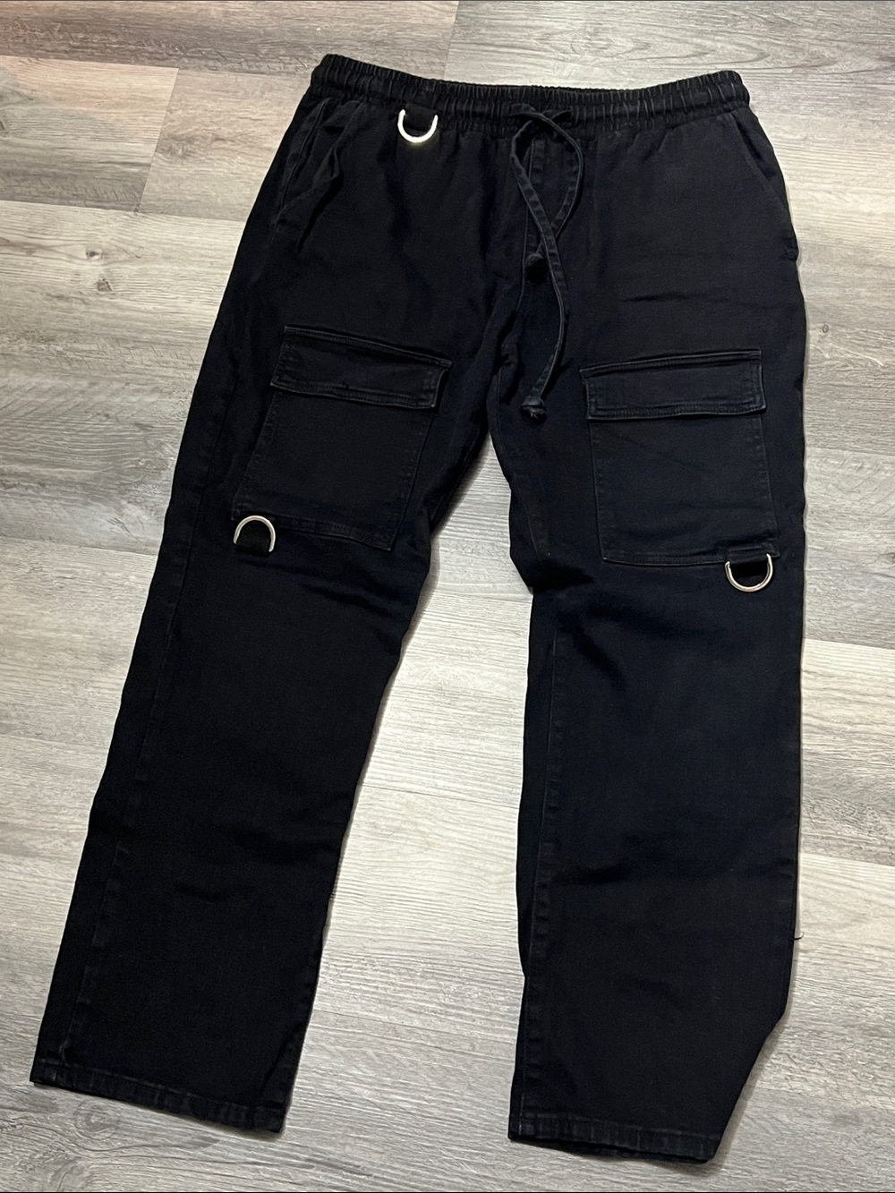 Hot Topic Black Cargo Pants with Metal Rings